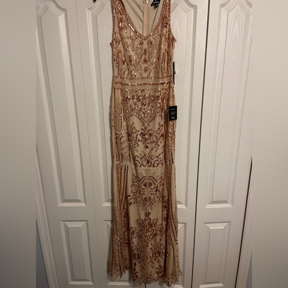 slim fit dress slacks Infinite Rope Dress Champagne Mocha Silver Silk Lame’ {Made to order} main image 1